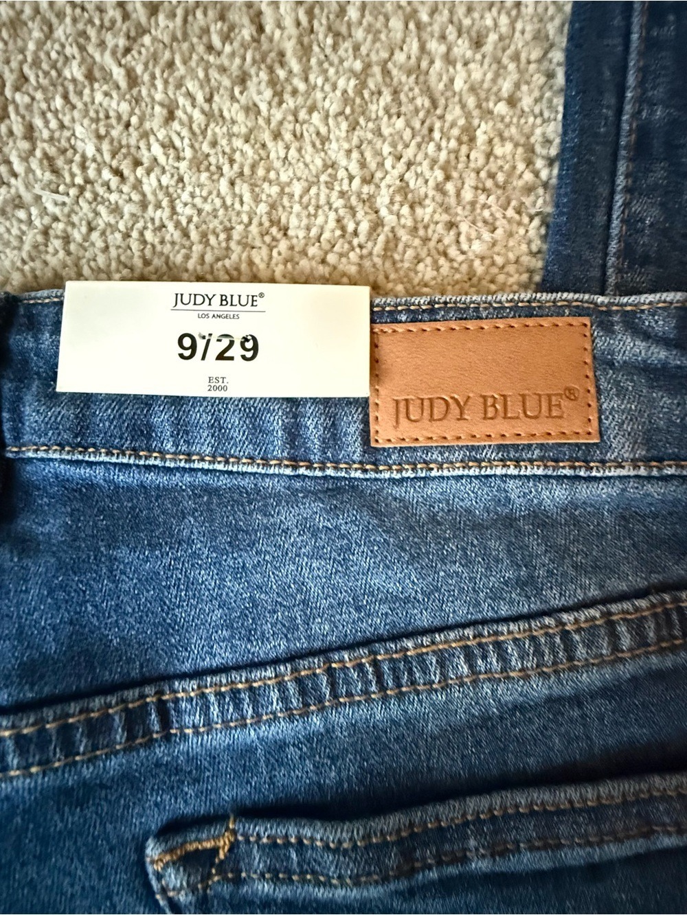 Judy Blue Mid Rise Straight Fit Jeans Size 9/29 Fringed Boho Denim Crop Stretch - Picture 7 of 11